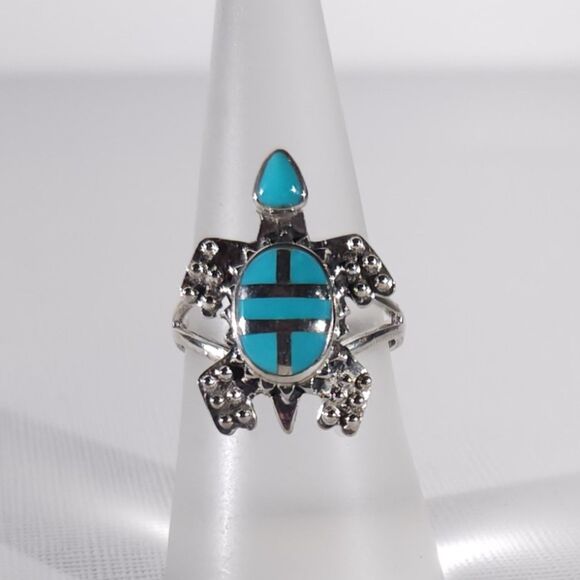 Turquoise Turtle Ring Size 6.75 - Picture 2 of 11